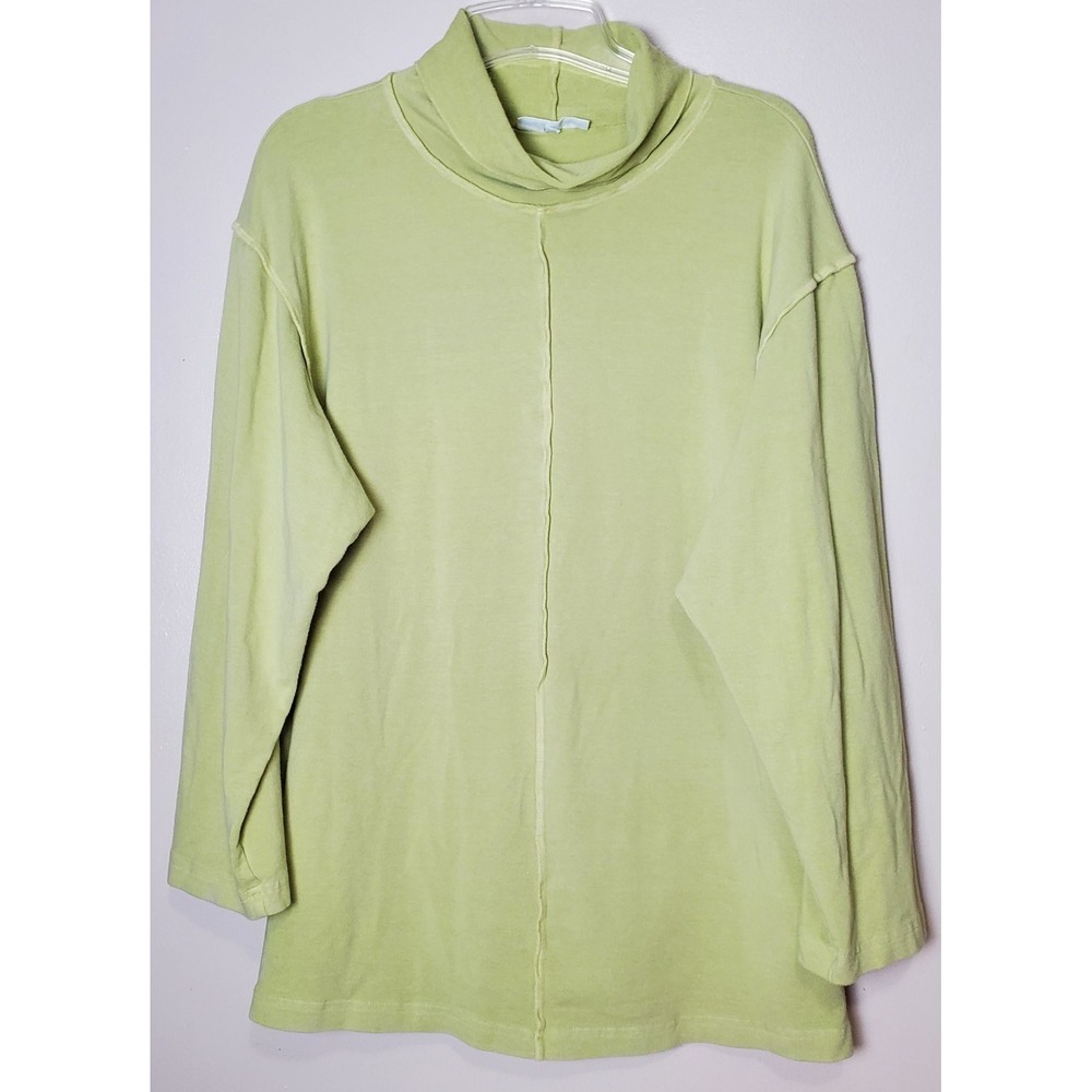 Bryn Walker Bamboo Organic Cotton French‎ Terry Turtleneck Lagenlook Casual Cozy
